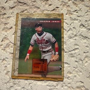 Chipper Jones Atlanta Braves Baseball Card - Green Background